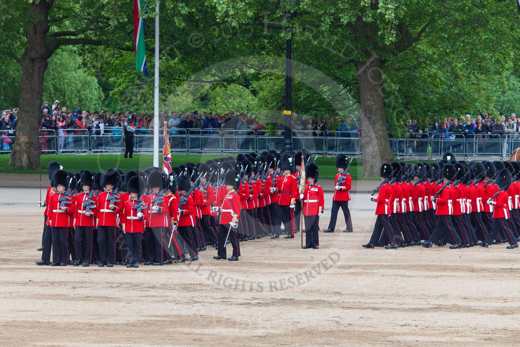 Major General's Review 2013: The March Past in Slow Time - Field Officer and Major of the Parade leading the six guards around Horse Guards Parade..
Horse Guards Parade, Westminster,
London SW1,

United Kingdom,
on 01 June 2013 at 11:30, image #462