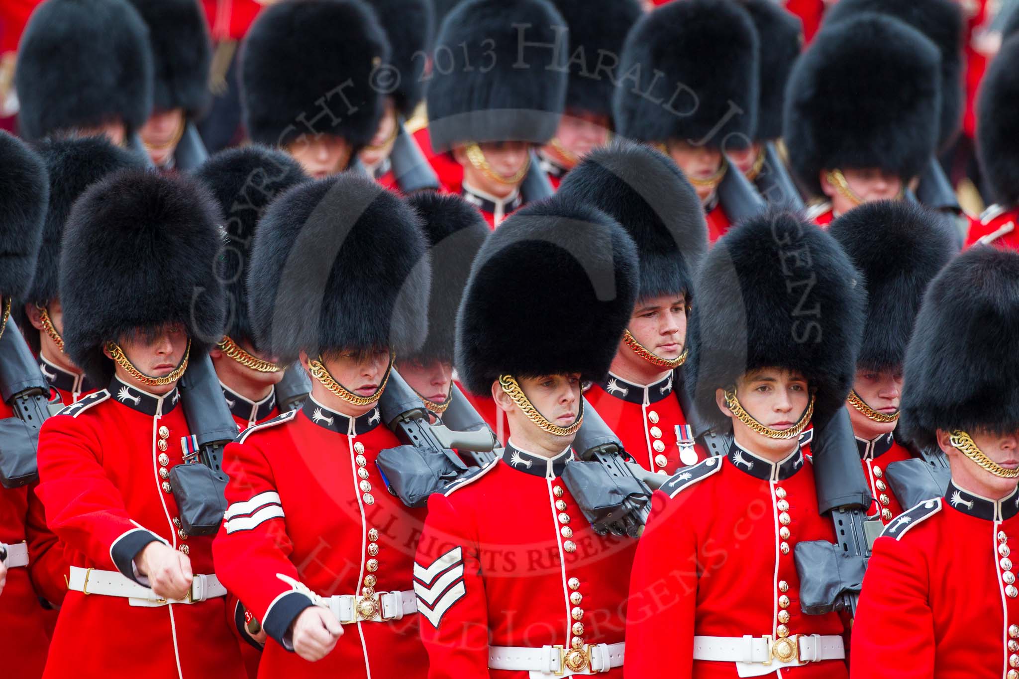 Major General's Review 2013: The March Past in Quick Time-Welsh Guards..
Horse Guards Parade, Westminster,
London SW1,

United Kingdom,
on 01 June 2013 at 11:42, image #540