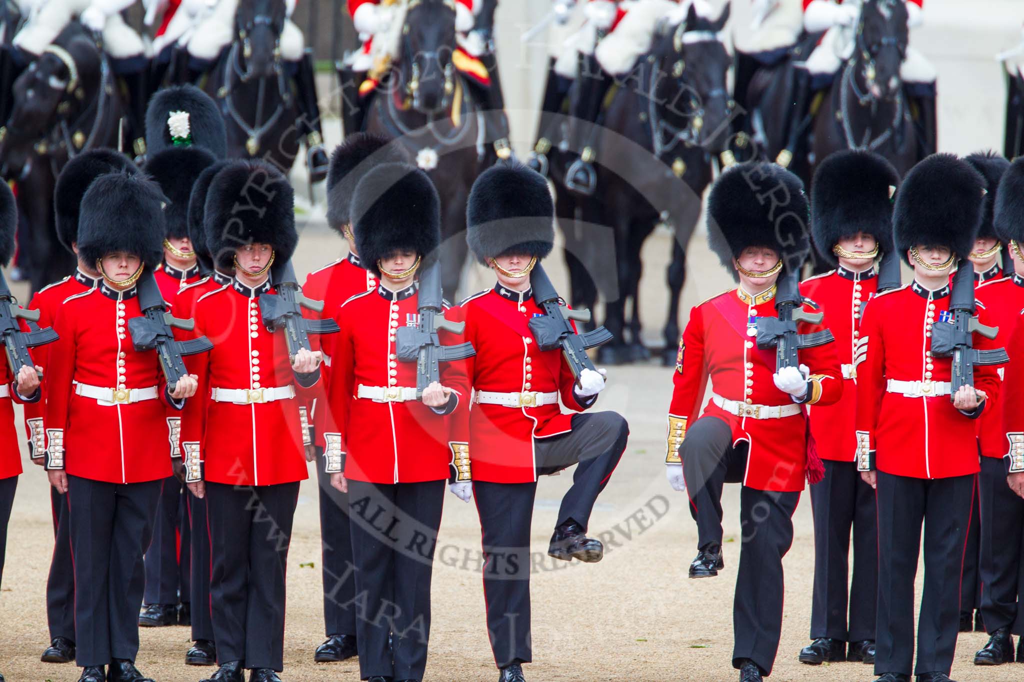 Trooping the Colour 2013: The officers are moving to the rear of the line of guardsmen for the March Past. Image #513, 15 June 2013 11:29 Horse Guards Parade, London, UK