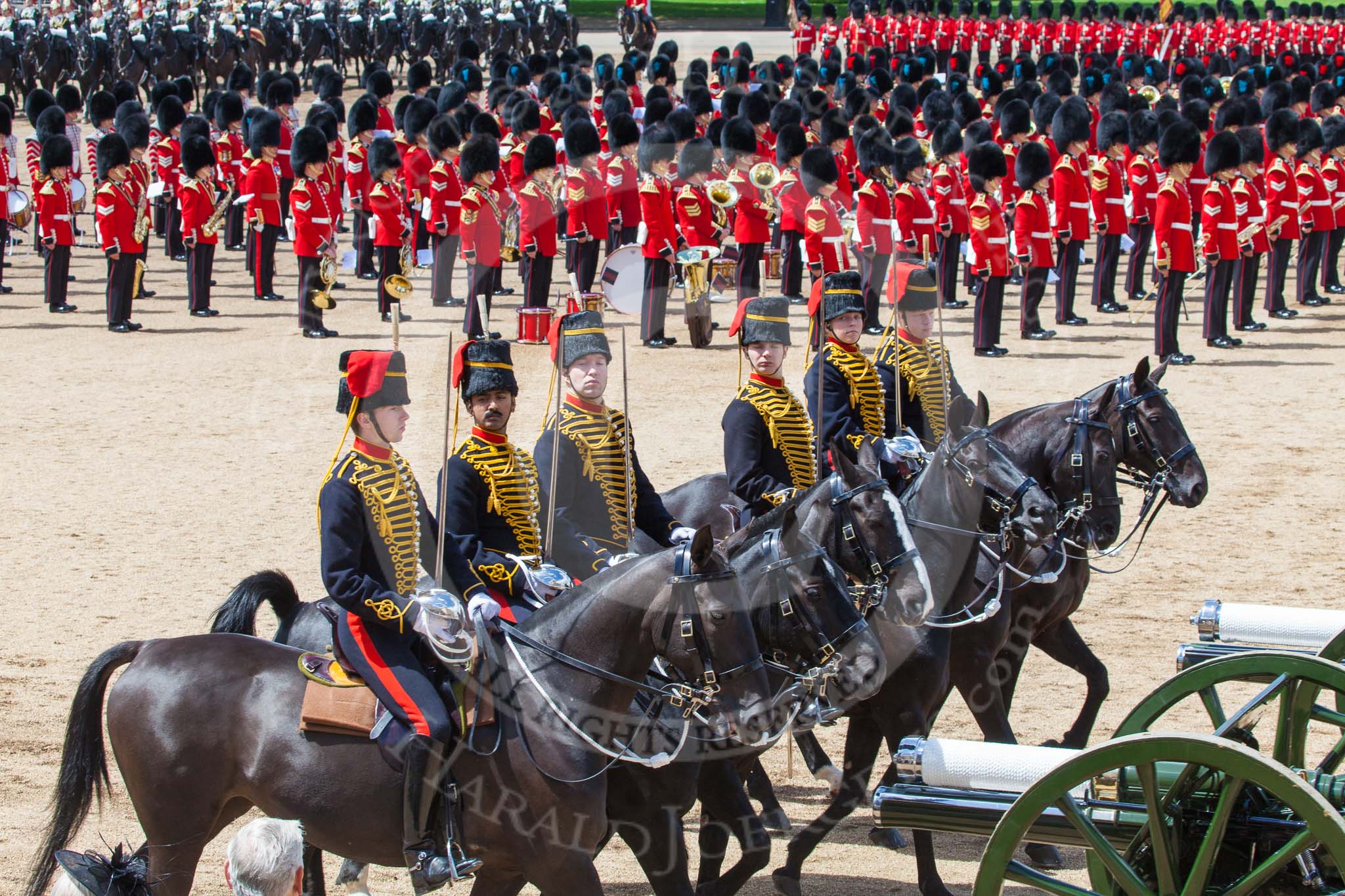 Trooping the Colour 2013: The Ride Past - the King's Troop Royal Horse Artillery. Image #688, 15 June 2013 11:55 Horse Guards Parade, London, UK