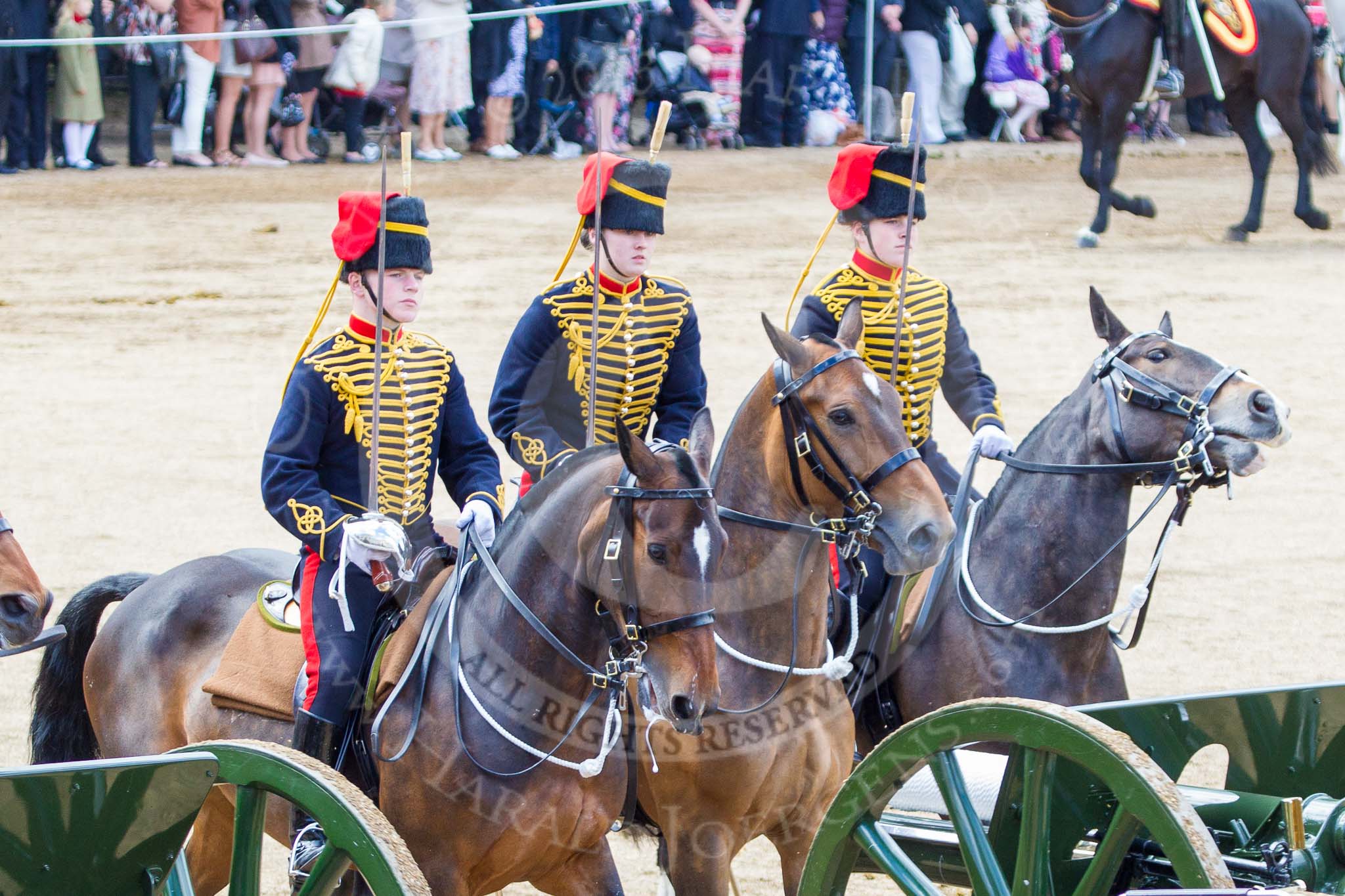 Trooping the Colour 2013: The Ride Past - the King's Troop Royal Horse Artillery. Image #724, 15 June 2013 11:58 Horse Guards Parade, London, UK