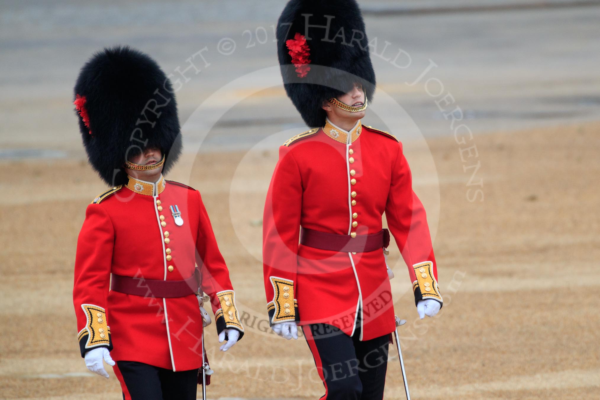 during The Colonel's Review {iptcyear4} (final rehearsal for Trooping the Colour, The Queen's Birthday Parade)  at Horse Guards Parade, Westminster, London, 2 June 2018, 09:55.