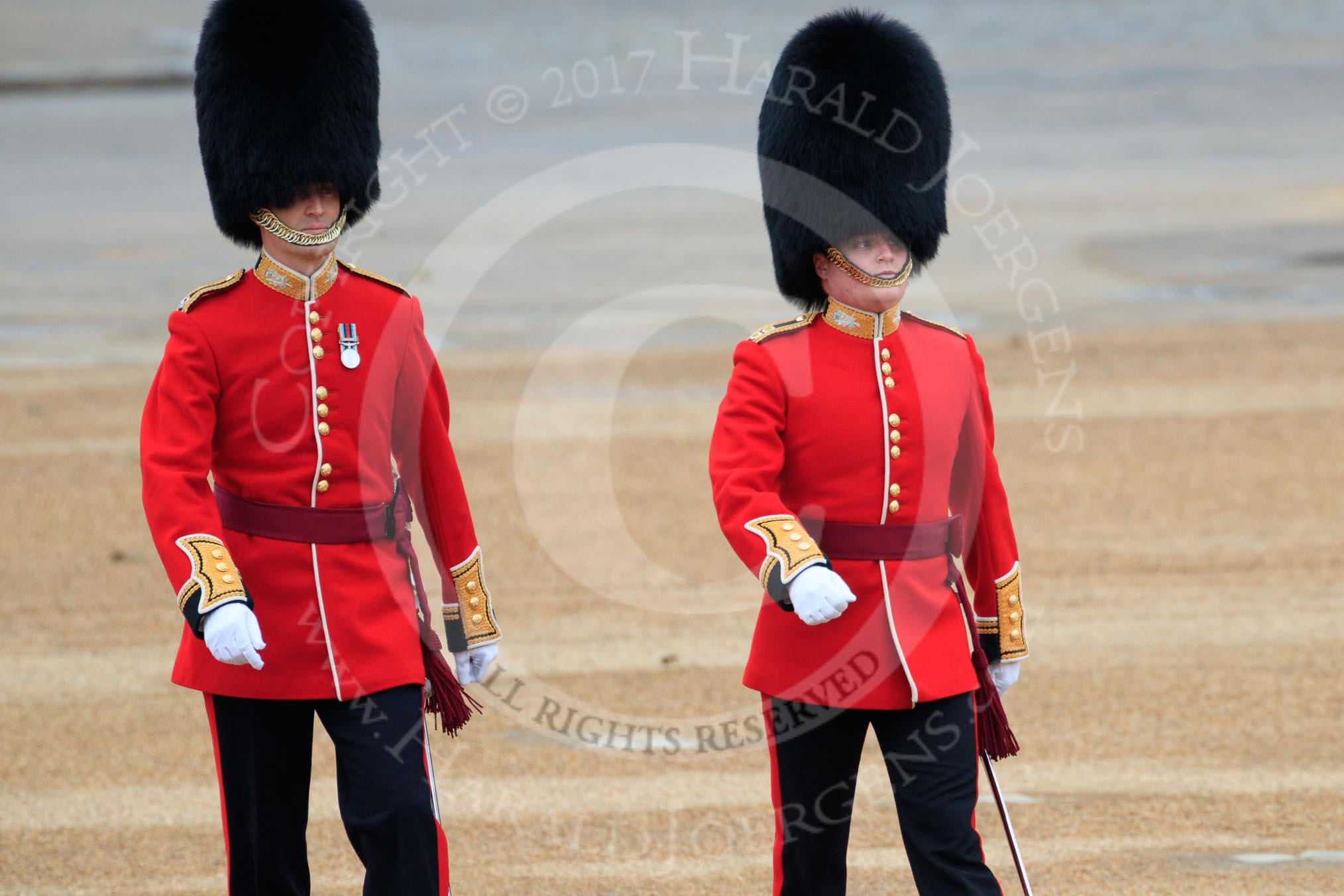 during The Colonel's Review {iptcyear4} (final rehearsal for Trooping the Colour, The Queen's Birthday Parade)  at Horse Guards Parade, Westminster, London, 2 June 2018, 09:55.