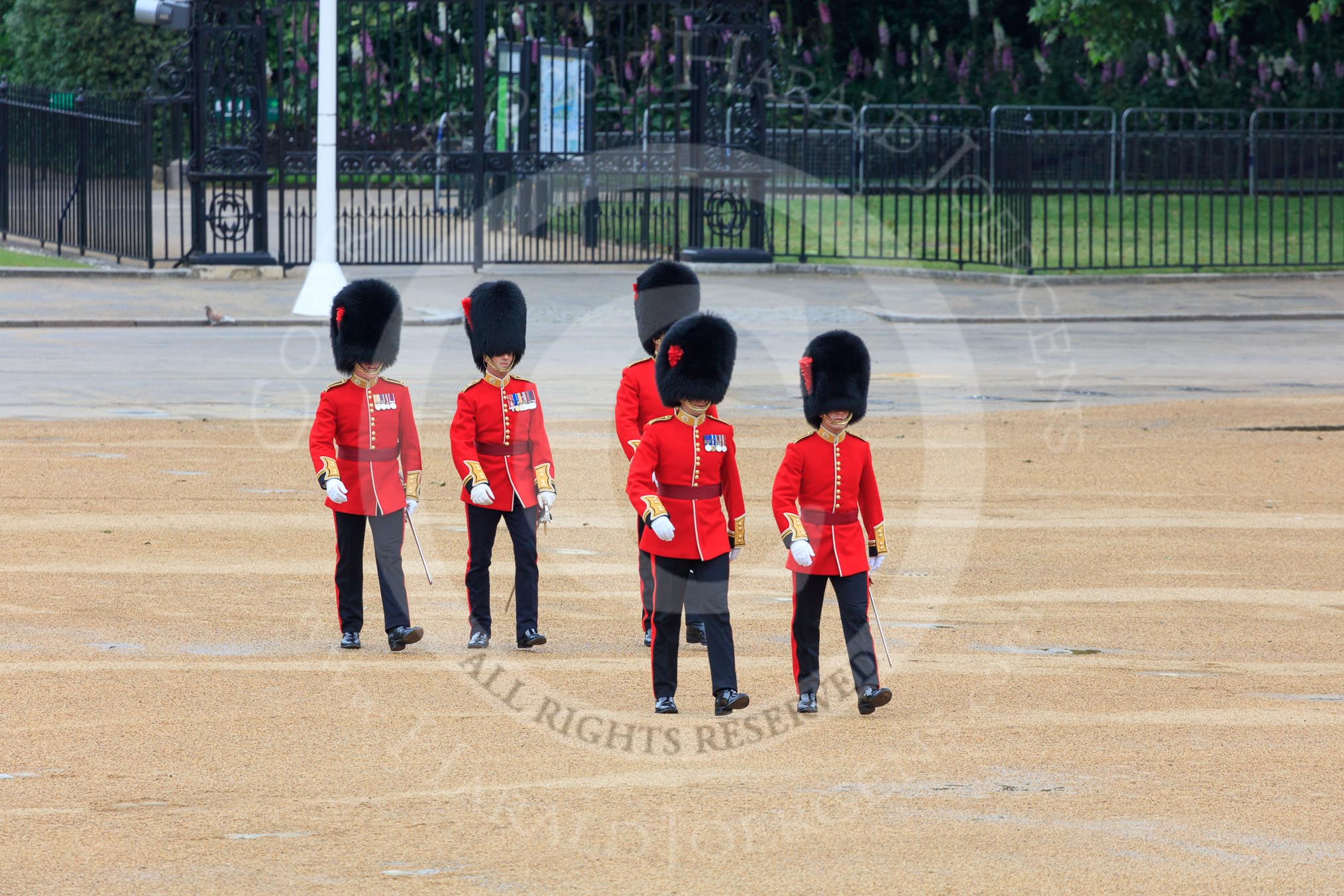 during The Colonel's Review {iptcyear4} (final rehearsal for Trooping the Colour, The Queen's Birthday Parade)  at Horse Guards Parade, Westminster, London, 2 June 2018, 09:56.