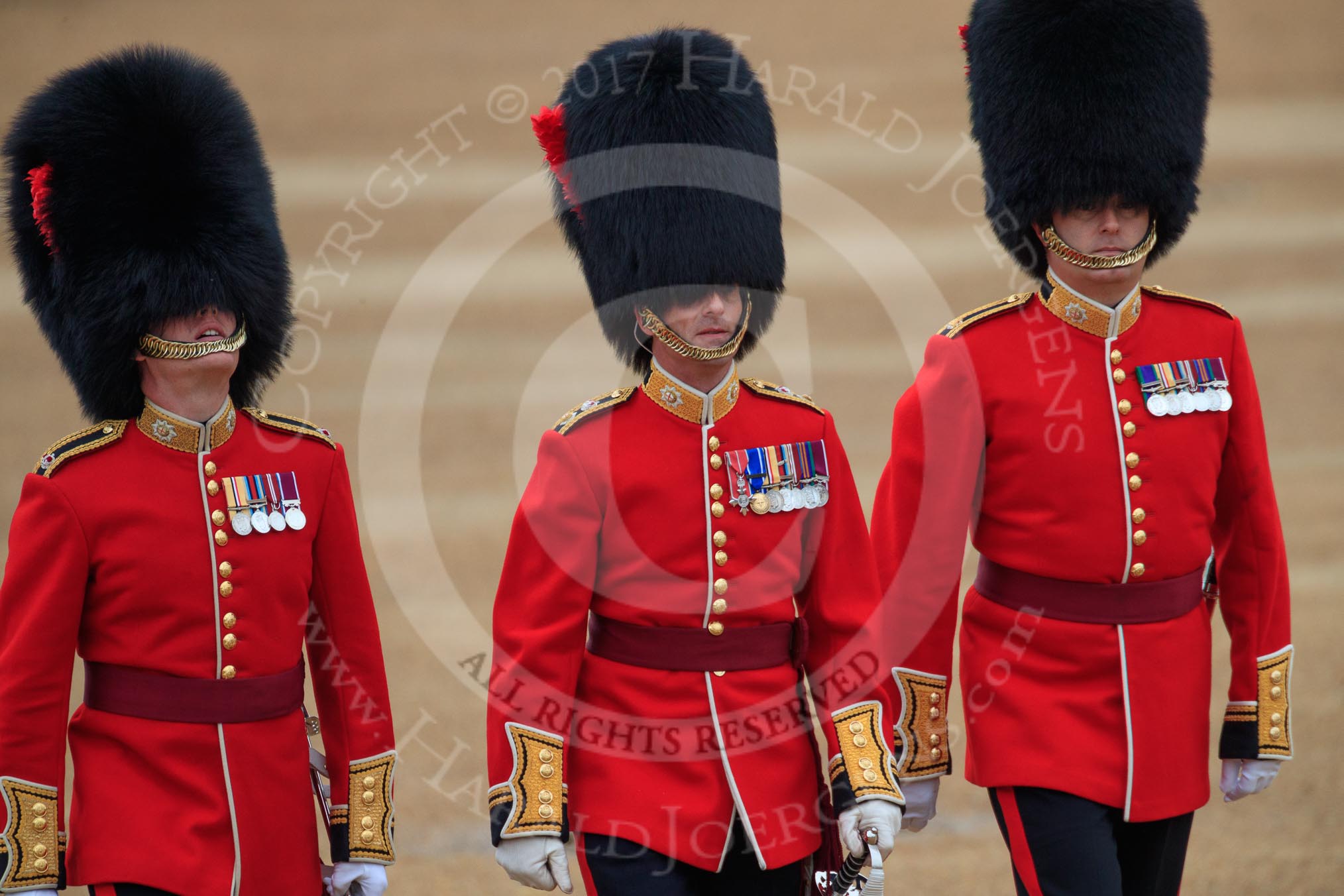 during The Colonel's Review {iptcyear4} (final rehearsal for Trooping the Colour, The Queen's Birthday Parade)  at Horse Guards Parade, Westminster, London, 2 June 2018, 09:56.