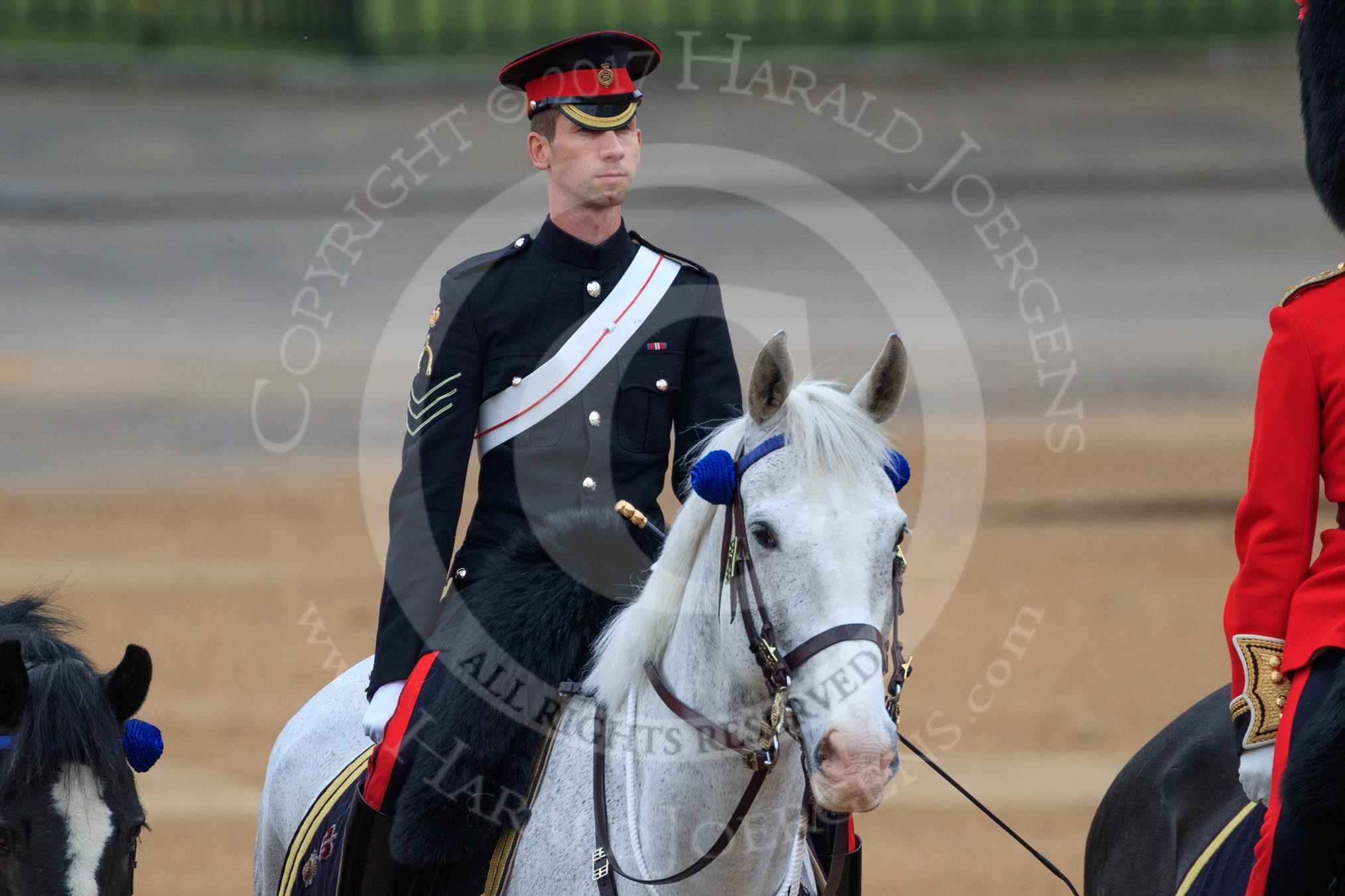 during The Colonel's Review {iptcyear4} (final rehearsal for Trooping the Colour, The Queen's Birthday Parade)  at Horse Guards Parade, Westminster, London, 2 June 2018, 10:05.