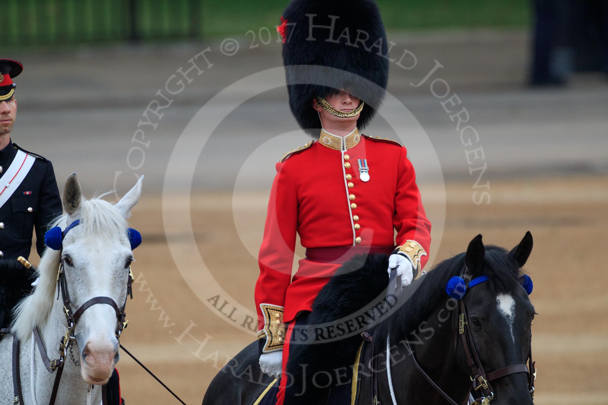 during The Colonel's Review {iptcyear4} (final rehearsal for Trooping the Colour, The Queen's Birthday Parade)  at Horse Guards Parade, Westminster, London, 2 June 2018, 10:05.