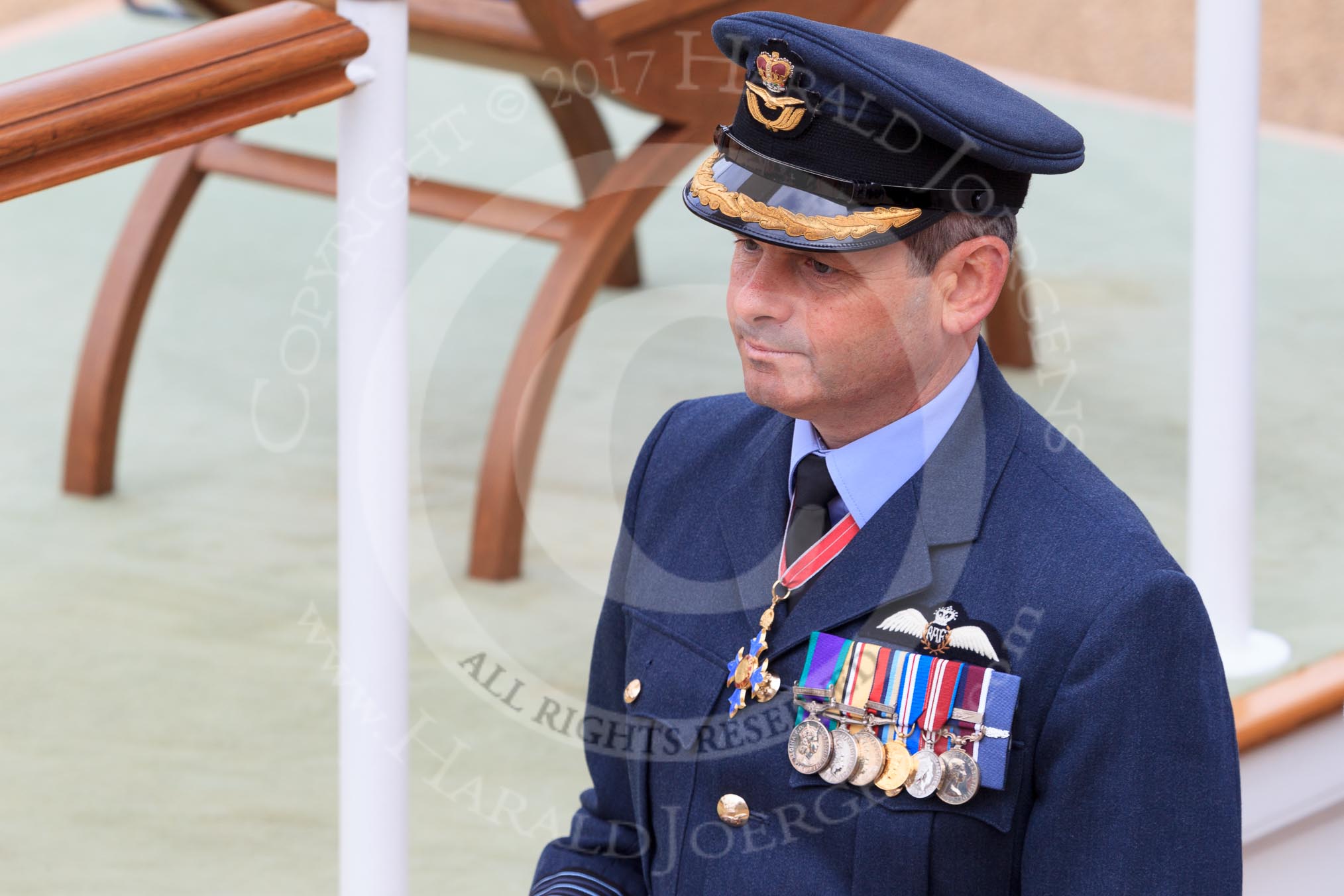 RAF Group Captain at Trooping the Colour 2018, The Queen's Birthday Parade at Horse Guards Parade, Westminster, London, 9 June 2018, 09:18.