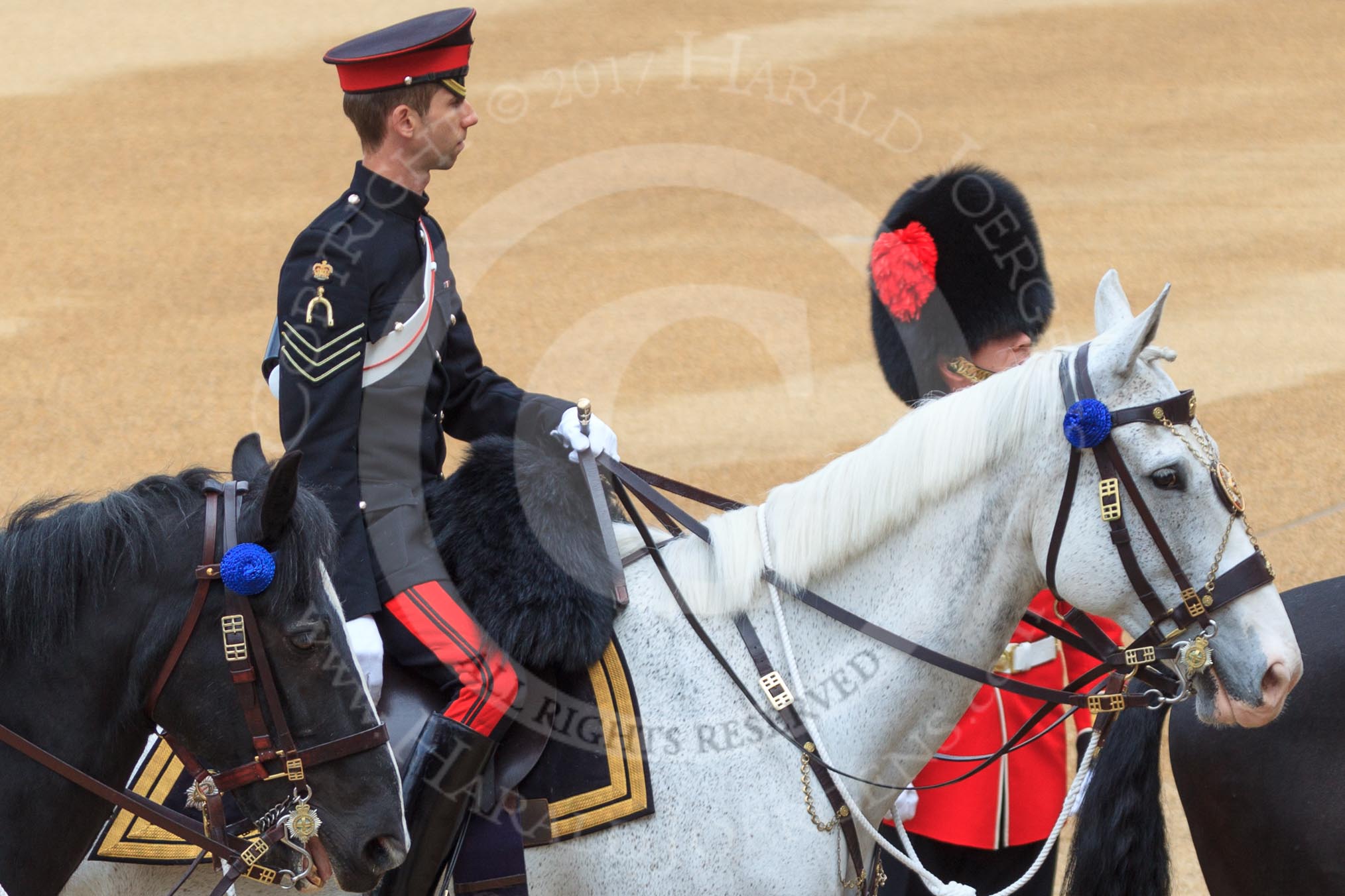 during Trooping the Colour {iptcyear4}, The Queen's Birthday Parade at Horse Guards Parade, Westminster, London, 9 June 2018, 09:28.