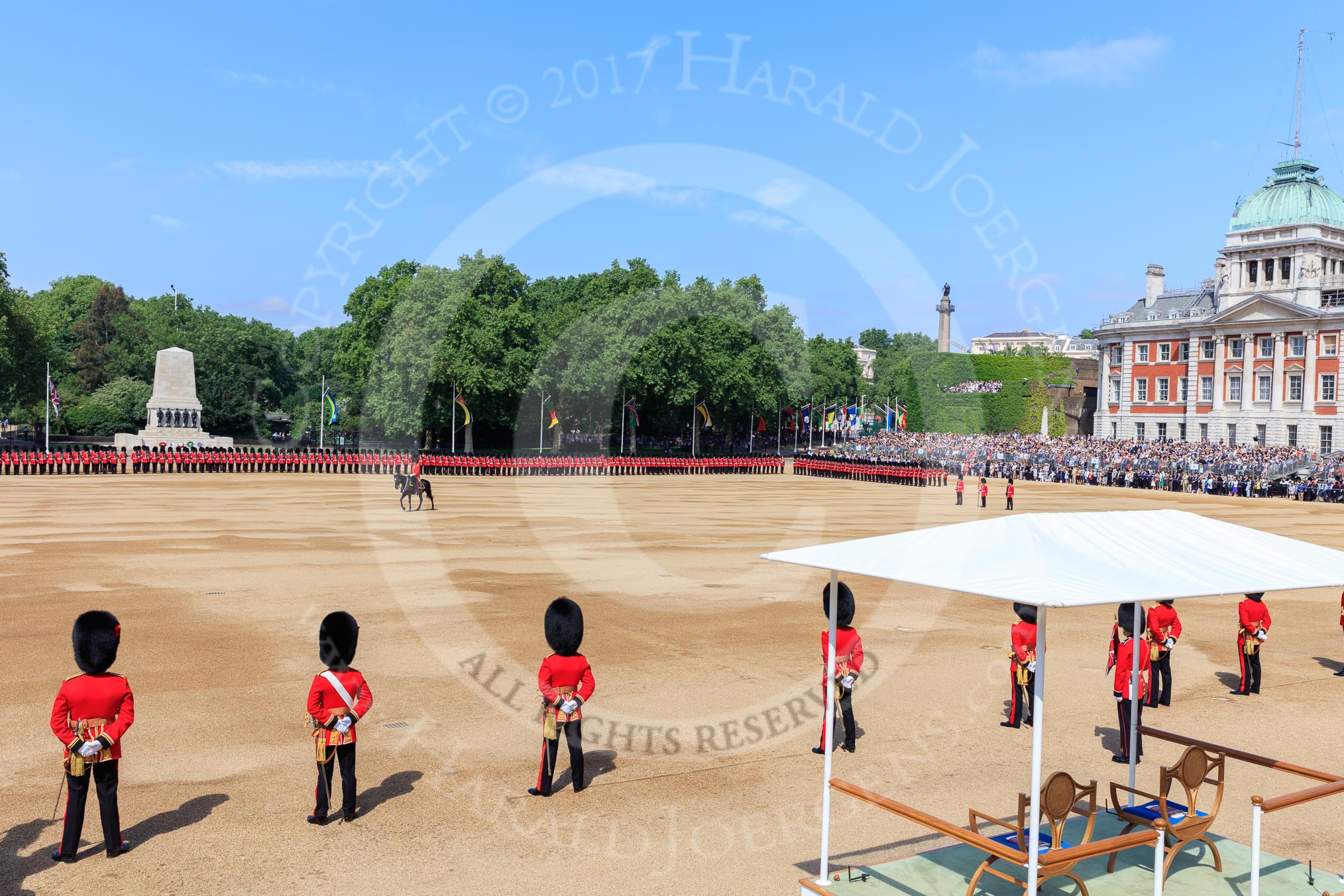 during Trooping the Colour {iptcyear4}, The Queen's Birthday Parade at Horse Guards Parade, Westminster, London, 9 June 2018, 10:39.