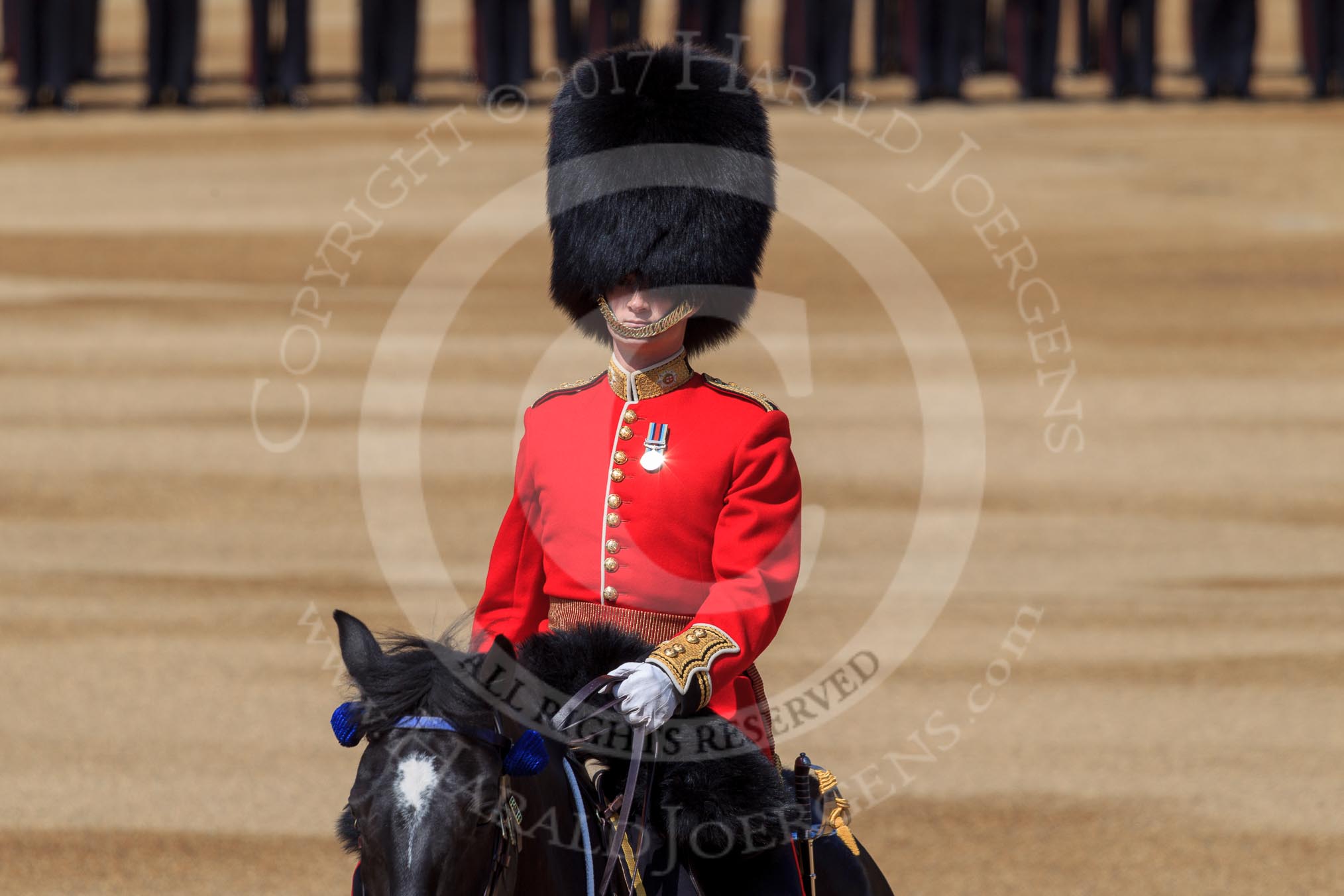 during Trooping the Colour {iptcyear4}, The Queen's Birthday Parade at Horse Guards Parade, Westminster, London, 9 June 2018, 10:39.