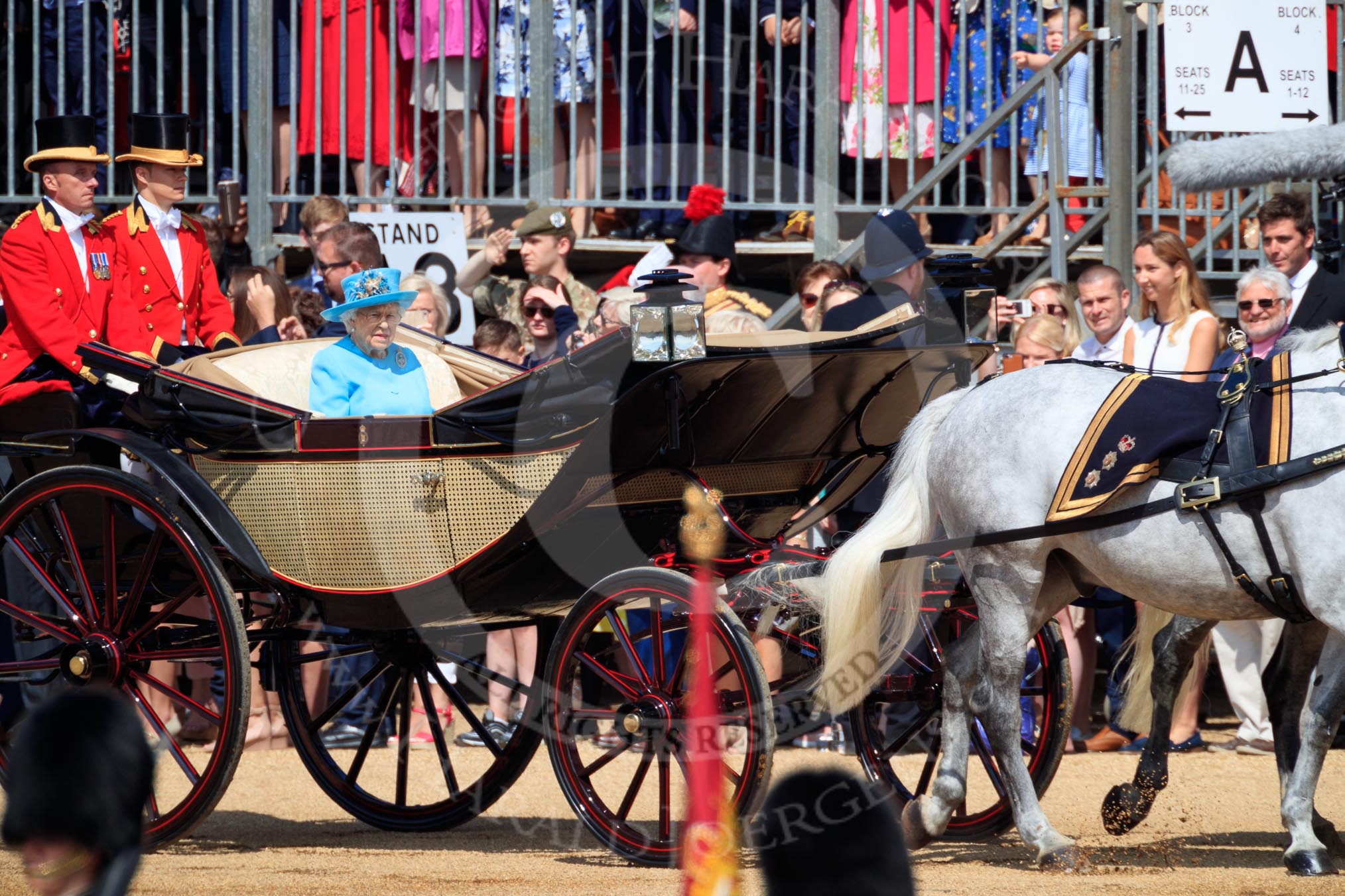 during Trooping the Colour {iptcyear4}, The Queen's Birthday Parade at Horse Guards Parade, Westminster, London, 9 June 2018, 10:58.