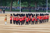 Senior Drum Major Damian Thomas, Grenadier Guards, leading the Band of the Welsh Guards to their position on Horse Guards Parade during Trooping the Colour 2018, The Queen's Birthday Parade at Horse Guards Parade, Westminster, London, 9 June 2018, 10:14.