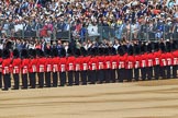 Number Six Guard, F Company, Scots Guards during Trooping the Colour 2018, The Queen's Birthday Parade at Horse Guards Parade, Westminster, London, 9 June 2018, 10:26.