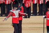 Duty Drummer Sam Orchard approaching the Colour Party, to help uncasing the Colour, during Trooping the Colour 2018, The Queen's Birthday Parade at Horse Guards Parade, Westminster, London, 9 June 2018, 10:33.