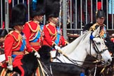 during Trooping the Colour {iptcyear4}, The Queen's Birthday Parade at Horse Guards Parade, Westminster, London, 9 June 2018, 10:59.