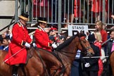 during Trooping the Colour {iptcyear4}, The Queen's Birthday Parade at Horse Guards Parade, Westminster, London, 9 June 2018, 10:59.