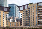 TOW River Thames Barge Driving Race 2013: Modern buildings at Cuba Street/Canary Wharf..
River Thames between Greenwich and Westminster,
London,

United Kingdom,
on 13 July 2013 at 12:57, image #250