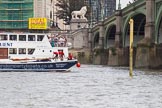 TOW River Thames Barge Driving Race 2013: Barge "Benjamin", by London Party Boats, at the London Aquarium, yards away from the finish of the race at Westminster Bridge..
River Thames between Greenwich and Westminster,
London,

United Kingdom,
on 13 July 2013 at 14:20, image #436