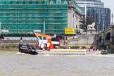 TOW River Thames Barge Driving Race 2013: GPS Marine tug "GPS India", pulling barge "Benjamin", by London Party Boats, and barge "Shell Bay" by South Dock Marina, back to Greenwich..
River Thames between Greenwich and Westminster,
London,

United Kingdom,
on 13 July 2013 at 14:40, image #505