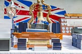 TOW River Thames Barge Driving Race 2013: The "Stephen Bennet Memorial Trophy" in the centre of all the other race prizes..
River Thames between Greenwich and Westminster,
London,

United Kingdom,
on 13 July 2013 at 15:38, image #555