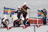 Thames Diamond Jubilee Pageant: BAND OF HM ROYAL MARINES PLYMOUTH-Valulla (H1)..
River Thames seen from Battersea Bridge,
London,

United Kingdom,
on 03 June 2012 at 15:10, image #248