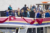 Thames Diamond Jubilee Pageant: JUBILANT COMMONWEALTH CHOIR- Silver Bonito (H104)..
River Thames seen from Battersea Bridge,
London,

United Kingdom,
on 03 June 2012 at 15:30, image #371