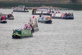 Thames Diamond Jubilee Pageant: NARROW BOATS..
River Thames seen from Battersea Bridge,
London,

United Kingdom,
on 03 June 2012 at 15:52, image #444