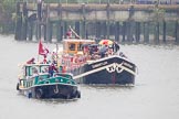 Thames Diamond Jubilee Pageant: BARGES-Libertijn of Alphen (R117) and Lady Phantasie (R115)..
River Thames seen from Battersea Bridge,
London,

United Kingdom,
on 03 June 2012 at 16:01, image #498