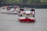 Thames Diamond Jubilee Pageant: THE MAYOR'S JUBILEE BAND-Westminister (C1) and PASSENGER BOATS- Clifton Castle (C2)..
River Thames seen from Battersea Bridge,
London,

United Kingdom,
on 03 June 2012 at 16:06, image #519