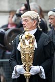 The Lord Mayor's Show 2011: Close-up of the Col. Geoffrey Godbold OBE, TD, DL, Common Cryer and Serjeant-at Arms ..
Opposite Mansion House, City of London,
London,
-,
United Kingdom,
on 12 November 2011 at 10:58, image #64