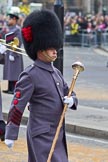 The Lord Mayor's Show 2011: The Band of the Irish and Welsh Guards, here a close-up of Drum Major Scott Fitzgerald..
Opposite Mansion House, City of London,
London,
-,
United Kingdom,
on 12 November 2011 at 11:04, image #71