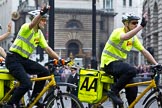 The Lord Mayor's Show 2011: Two cyclists from the Automobile Association (http://www.theaa.com/)..
Opposite Mansion House, City of London,
London,
-,
United Kingdom,
on 12 November 2011 at 11:35, image #352