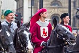 The Lord Mayor's Show 2011: The Guilds of Zurich. The red dog enblem shows that the owner has the right to hunt!.
Opposite Mansion House, City of London,
London,
-,
United Kingdom,
on 12 November 2011 at 11:39, image #397