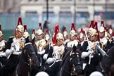 The Lord Mayor's Show 2011: The Blues and Royals, Mounted Squadron, Household Regiment,  the escort to the new Lord mayor..
Opposite Mansion House, City of London,
London,
-,
United Kingdom,
on 12 November 2011 at 12:16, image #752