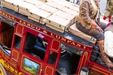 Lord Mayor's Show 2012: Entry 10, Wells Fargo and Company, with the Wells fargo stagecoach..
Press stand opposite Mansion House, City of London,
London,
Greater London,
United Kingdom,
on 10 November 2012 at 11:04, image #269