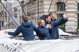 Lord Mayor's Show 2012: Entry 22 - Wings of Kilimanjaro - paraglider pi;ots about to fly from Mt Kilimanjaro for charity..
Press stand opposite Mansion House, City of London,
London,
Greater London,
United Kingdom,
on 10 November 2012 at 11:10, image #383