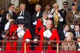 Lord Mayor's Show 2012: The Lord Mayor, Alderman Roger Gifford, and the outgoing Lord Mayor, David Wootton, on the balcony of Mansion House..
Press stand opposite Mansion House, City of London,
London,
Greater London,
United Kingdom,
on 10 November 2012 at 11:11, image #436