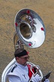 Lord Mayor's Show 2012: Entry 42 - The Hertfordshire Showband’s Kevin Clark playing the Sousaphone at the Lord Mayor’s Show..
Press stand opposite Mansion House, City of London,
London,
Greater London,
United Kingdom,
on 10 November 2012 at 11:18, image #600