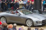 Lord Mayor's Show 2012: Entry 59 - Jaguar, here the new F-type, with the London 2012 Olympic heptathlon champion Jessica Ennis and BBC's Helen Skelton..
Press stand opposite Mansion House, City of London,
London,
Greater London,
United Kingdom,
on 10 November 2012 at 11:26, image #760