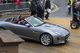 Lord Mayor's Show 2012: Entry 59 - Jaguar, here the new F-type, with the BBC's Helen Skelton in the passenger seat..
Press stand opposite Mansion House, City of London,
London,
Greater London,
United Kingdom,
on 10 November 2012 at 11:26, image #762