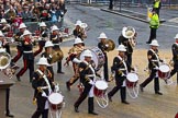 Lord Mayor's Show 2012: Entry 86 - Royal Marines Band (HMS Collingwood)..
Press stand opposite Mansion House, City of London,
London,
Greater London,
United Kingdom,
on 10 November 2012 at 11:38, image #1131