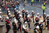 Lord Mayor's Show 2012: Entry 86 - Royal Marines Band (HMS Collingwood)..
Press stand opposite Mansion House, City of London,
London,
Greater London,
United Kingdom,
on 10 November 2012 at 11:38, image #1137