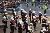 Lord Mayor's Show 2012: Entry 86 - Royal Marines Band (HMS Collingwood)..
Press stand opposite Mansion House, City of London,
London,
Greater London,
United Kingdom,
on 10 November 2012 at 11:38, image #1138