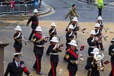 Lord Mayor's Show 2012: Entry 86 - Royal Marines Band (HMS Collingwood)..
Press stand opposite Mansion House, City of London,
London,
Greater London,
United Kingdom,
on 10 November 2012 at 11:38, image #1142