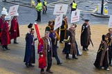 Lord Mayor's Show 2012: Entrry 104 - Modern Livery Companies, representing 26 Livery Companies..
Press stand opposite Mansion House, City of London,
London,
Greater London,
United Kingdom,
on 10 November 2012 at 11:51, image #1433