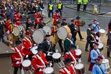 Lord Mayor's Show 2012: Entry 105 - Corps of Drums Society..
Press stand opposite Mansion House, City of London,
London,
Greater London,
United Kingdom,
on 10 November 2012 at 11:53, image #1470