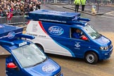 Lord Mayor's Show 2012: Entry 107 - Pimlico Plumbers..
Press stand opposite Mansion House, City of London,
London,
Greater London,
United Kingdom,
on 10 November 2012 at 11:54, image #1535