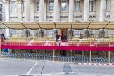 Lord Mayor's Show 2013: The BBC's Helen Skelton on the almost empty balcony of Mansion House..
Press stand opposite Mansion House, City of London,
London,
Greater London,
United Kingdom,
on 09 November 2013 at 09:15, image #22