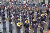 Lord Mayor's Show 2013: 1-The Band of Scots Guards reinforced by some of Coldstream Guards lead the procession..
Press stand opposite Mansion House, City of London,
London,
Greater London,
United Kingdom,
on 09 November 2013 at 11:00, image #136